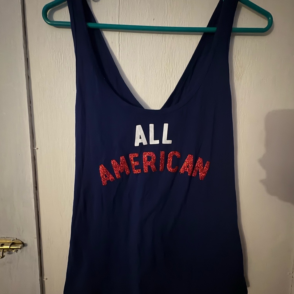 Victoria's Secret Blue Tank Top that Crosses in the Back